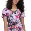 Koi Clearance Women's Nadi Tie Dye Floral Print Scrub Top -Silverts-shop 1 ko 1057pr printclearancetfp 650
