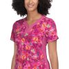 Koi Clearance Women's Aurora Pressed Flower Print Scrub Top -Silverts-shop 1 ko 1066pr printclearancepfw 650