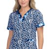 Koi Clearance Women's Elena Tie Dye Leopard Blue Print Scrub Top 2 Koi Clearance Women's Elena Tie Dye Leopard Blue Print Scrub Top -Silverts-shop 1 ko 1070pr printclearancelpb 650
