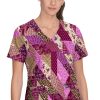 Koi Women's Leia Patched With Love Print Scrub Top 2 Koi Women's Leia Patched With Love Print Scrub Top -Silverts-shop 1 ko 1084pr printpwl 650