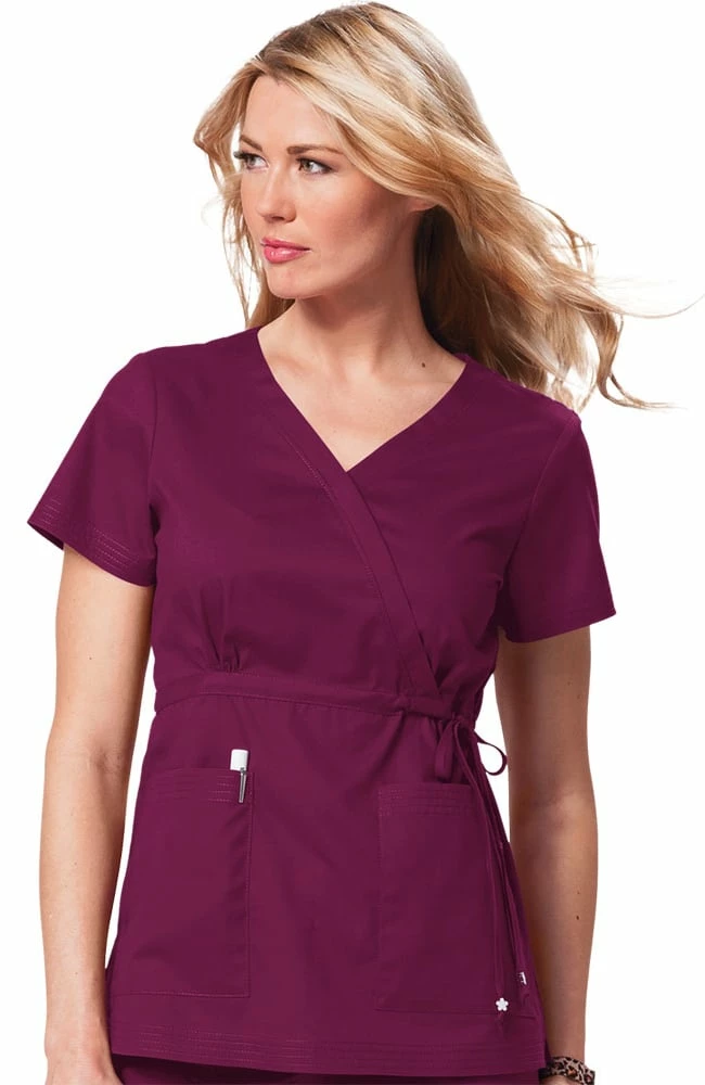 Koi Clearance Women's Katelyn Wrap Solid Scrub Top