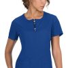 Koi Clearance Women's Serenity Round Zip Neck Solid Scrub Top -Silverts-shop 1 ko 317 clearance 650