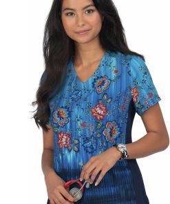 Koi Clearance Women's Reform Jacobean Ombre Print Scrub Top