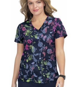Koi Clearance Women's Leslie Paisley Passion Print Scrub Top