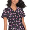 Koi Clearance Women's Leslie Poppies Print Scrub Top -Silverts-shop 1 ko 384pr printclearanceppp 650