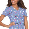 Koi Clearance Women's Leslie Sweet Tooth Print Scrub Top -Silverts-shop 1 ko 384pr printclearanceswt 650