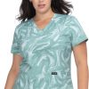Koi Women's Leslie Sage All Over Marble Print Scrub Top -Silverts-shop 1 ko 384pr printsgm 650
