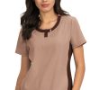Koi Clearance Women's Lotus Colorblock Jewel Neck Solid Scrub Top -Silverts-shop 1 ko 388 clearancel12 650