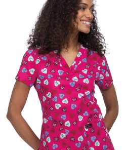 Koi Clearance Women's Bell Sweet Candy Print Scrub Top