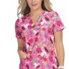 Koi Clearance Women's Bell Floral Garden Puppy Print Scrub Top -Silverts-shop 1 ko b120pr printclearancefgp 650