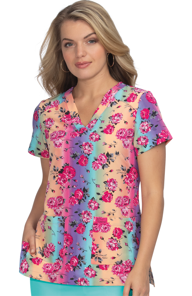Clearance Women's Bell Valley Rose Ombre Print Scrub Top Koi Clearance Women's Bell Valley Rose Ombre Print Scrub Top -Silverts-shop 1 ko b120pr printclearancevro 650