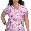 Koi Clearance Women's Blossom Floral Dream Kitty Print Scrub Top 1 Koi Clearance Women's Blossom Floral Dream Kitty Print Scrub Top -Silverts-shop 1 ko b123pr printclearancefdk 650
