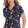 Koi Clearance Women's Lulu Super Hero Print Scrub Top -Silverts-shop 1 ko f100pr printclearancesuh 650