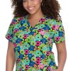 Koi Women's Lulu V-Neck Sea Horse Print Scrub Top -Silverts-shop 1 ko f100pr printseh 650