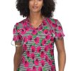 Koi Clearance Women's Doll Houndstooth Rose Print Scrub Top -Silverts-shop 1 ko f101pr printclearancehtr 650