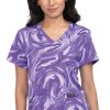 Koi Clearance Women's Leslie Marble Print Scrub Top -Silverts-shop 1 ko m384pr clearance 650