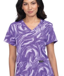 Koi Clearance Women's Leslie Marble Print Scrub Top