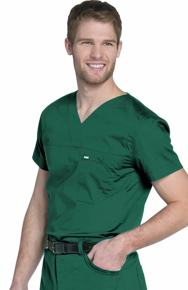 Landau Clearance Men's V-Neck Ripstop Scrub Top