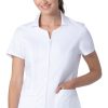 Landau Women's Collared Zip Front Solid Scrub Top 2 Landau Women's Collared Zip Front Solid Scrub Top -Silverts-shop 1 ln 4173prvwwp 650
