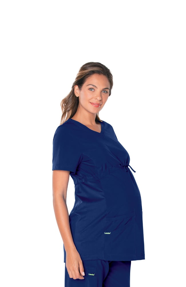 Women's Maternity V-Neck Empire Waist Tunic Solid Scrub Top Landau Women's Maternity V-Neck Empire Waist Tunic Solid Scrub Top -Silverts-shop 1 ln 4399 650