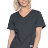 Landau Clearance Women's Surplice Solid Scrub Top -Silverts-shop 1 ln 70228 clearance 650