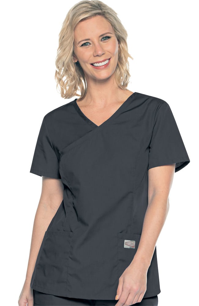 Clearance Women's Surplice Solid Scrub Top Landau Clearance Women's Surplice Solid Scrub Top -Silverts-shop 1 ln 70228 clearance 650