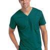 Landau Clearance Men's V-Neck Solid Scrub Top -Silverts-shop 1 ln 7478 clearance 650