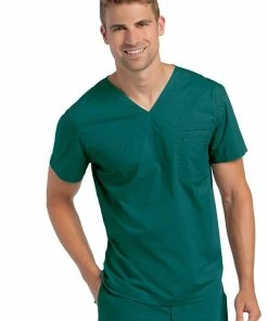 Landau Clearance Men's V-Neck Solid Scrub Top