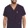 Landau Clearance Men's 5-Pocket Solid Scrub Top -Silverts-shop 1 ln 7489 clearancetnp 650