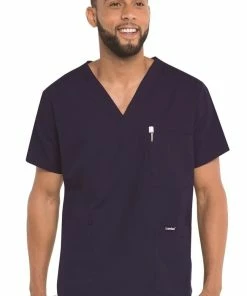 Landau Clearance Men's 5-Pocket Solid Scrub Top