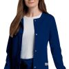 Landau Clearance Women's Warm Up Solid Scrub Jacket 2 Landau Clearance Women's Warm Up Solid Scrub Jacket -Silverts-shop 1 ln 75221 clearancetna 650