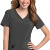 Urbane Women's Motivate V-Neck Solid Scrub Top With Tonal Stitching -Silverts-shop 1 ln 9015 650