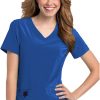 Urbane Clearance Women's Motivate V-Neck Solid Scrub Top With Tonal Stitching -Silverts-shop 1 ln 9015 clearance 650