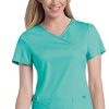 Urbane Clearance Women's Sophie Crossover Solid Scrub Top -Silverts-shop 1 ln 9577 clearance 650