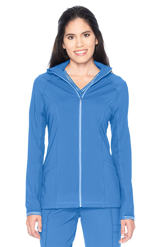 Women's Contrast Trim Solid Scrub Jacket Urbane Women's Contrast Trim Solid Scrub Jacket -Silverts-shop 1 ln 9742 650