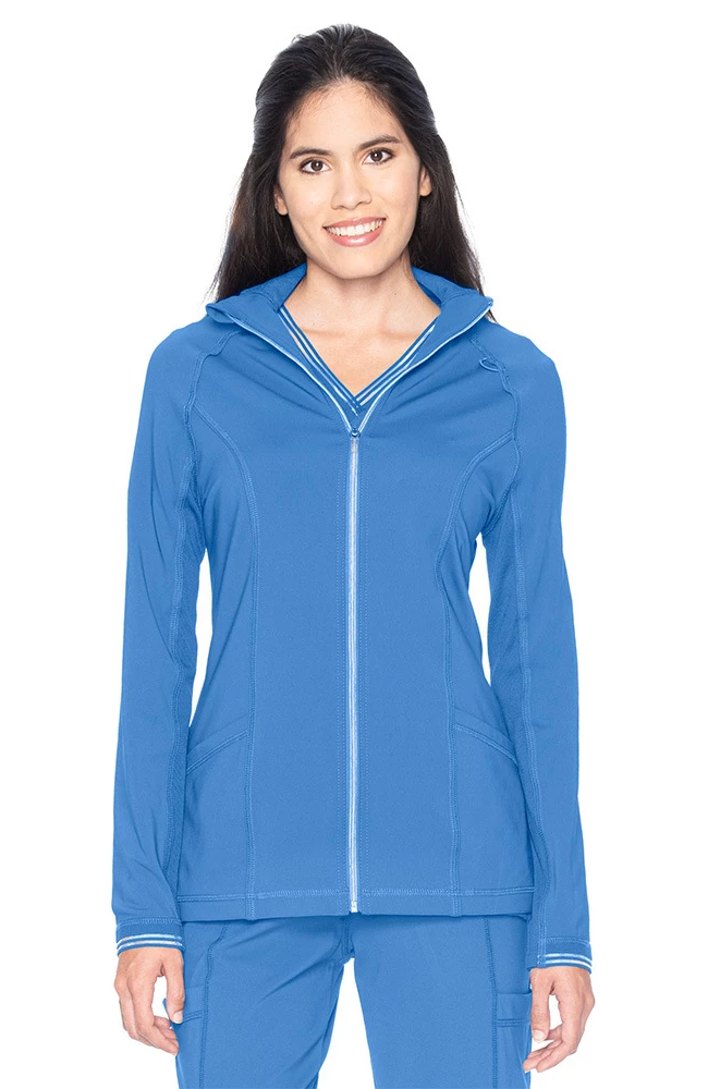 Urbane Women's Contrast Trim Solid Scrub Jacket