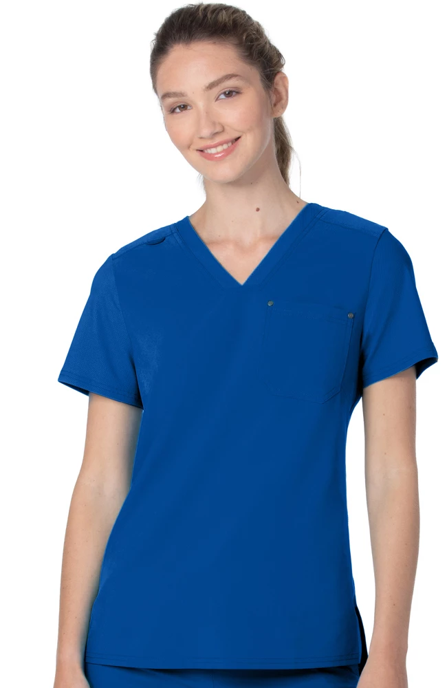 Urbane Women's Tailored V-Neck Solid Scrub Top