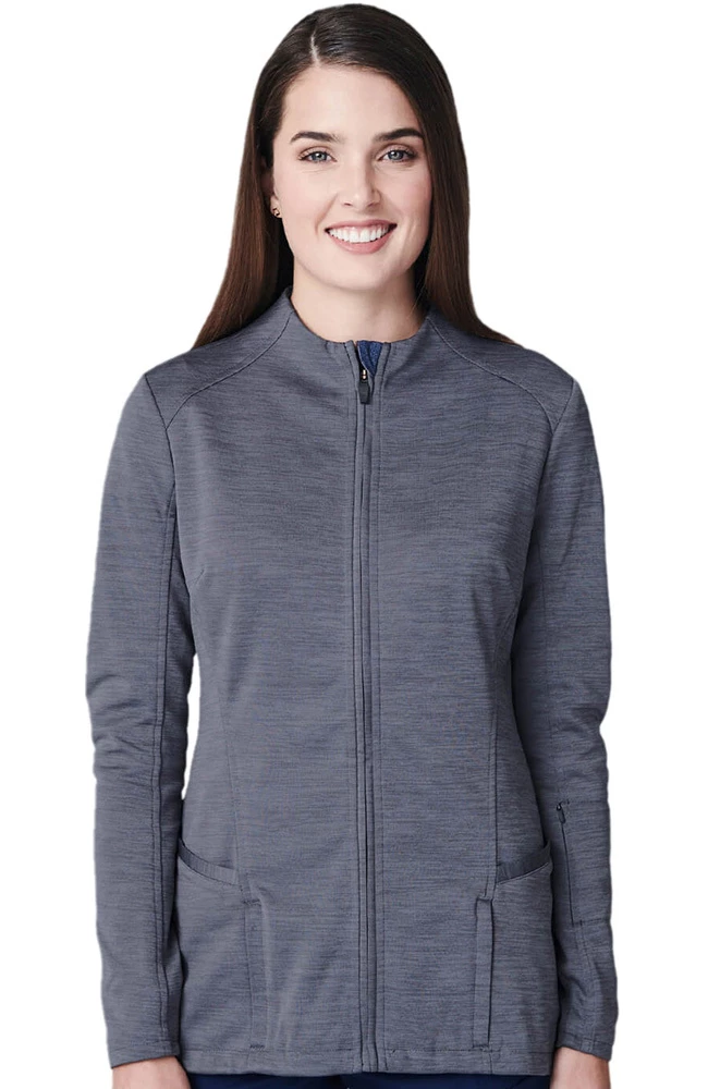 Medelita Women's Ionic Heathered Solid Scrub Jacket