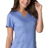 EON Clearance Women's COOLMAX Mock Wrap Mesh Panel Solid Scrub Top 1 EON Clearance Women's COOLMAX Mock Wrap Mesh Panel Solid Scrub Top -Silverts-shop 1 mv 1748 clearance 650