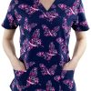 Maevn Uniforms Clearance Women's Graceful Strength Print Scrub Top -Silverts-shop 1 mv 1767 printclearancegst 650