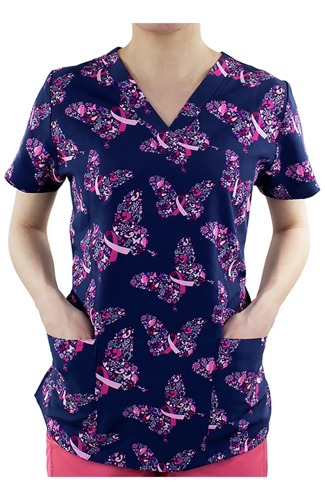 Maevn Uniforms Clearance Women's Graceful Strength Print Scrub Top