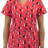 Maevn Uniforms Women's Curved V-Neck Furever Friends Print Top 1 Maevn Uniforms Women's Curved V-Neck Furever Friends Print Top -Silverts-shop 1 mv 1767 printfvf 650