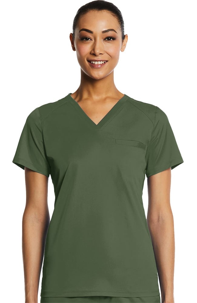 Women's Sporty V-Neck Solid Scrub Top EON Women's Sporty V-Neck Solid Scrub Top -Silverts-shop 1 mv 1778 650