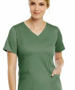 Maevn Uniforms Women's Double V-Neck Solid Scrub Top