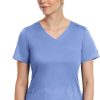 Maevn Uniforms Women's Mock Wrap Knit Panel Solid Scrub Top 2 Maevn Uniforms Women's Mock Wrap Knit Panel Solid Scrub Top -Silverts-shop 1 mv 3701 650