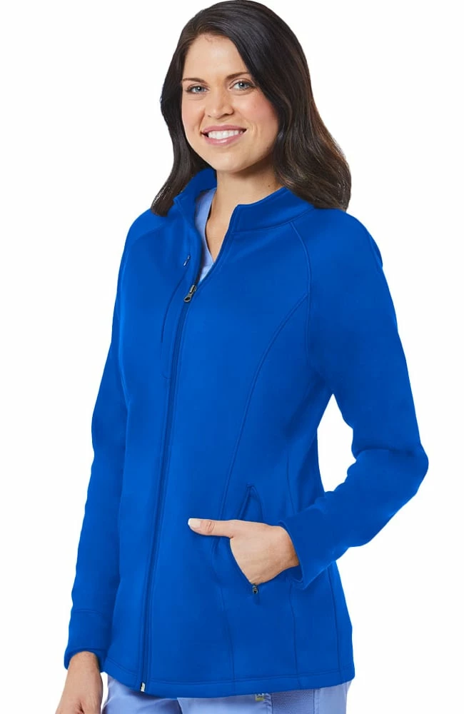 Maevn Uniforms Women's Raglan Sleeve Fleece Solid Scrub Jacket