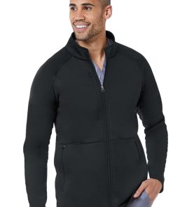 Maevn Uniforms Men's Raglan Sleeve Fleece Solid Scrub Jacket