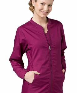 EON Women's COOLMAX Mesh Panel Solid Scrub Jacket