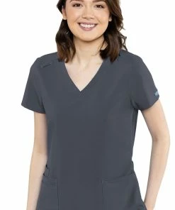 Med Couture Clearance Austin By Women's 5 Pocket Solid Scrub Top