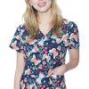 Med Couture Women's Vicky Butterfly Friends Print Scrub Top -Silverts-shop 1 pe 8564 printbtr 650